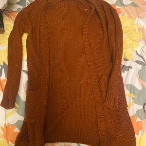 Copper full length cardigan